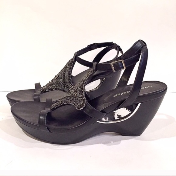 Carlita Wedge Sandals Andrew Geller Womens